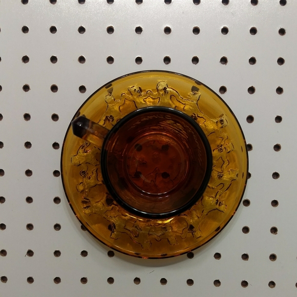 Vintage Nursery Rhyme Indiana Glass Cup and Saucer - Picture 7 of 8